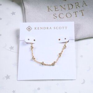 Kendra Scott Haven Heart Gold White Crystal Chain Bracelet New
